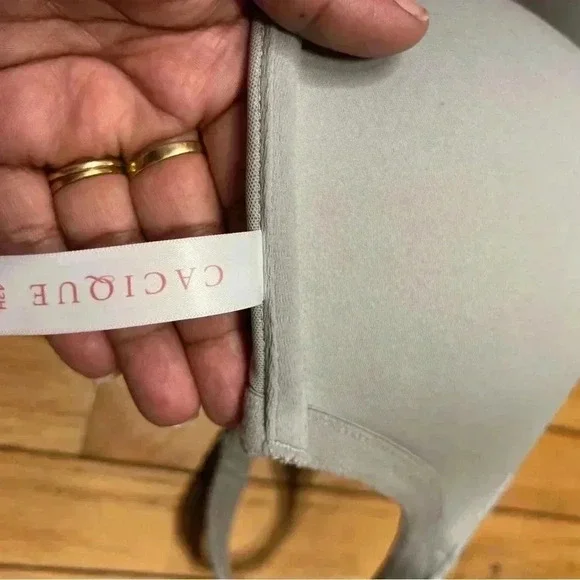 cacique bra Size 42H Gray Padded Gold Latch Lightly Lined T-shirt - Picture 5 of 8